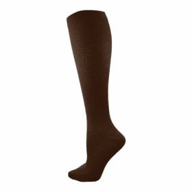 Compression Over-the-Calf Socks - 20-30 mmHg for Women & Men Made in (Color: Brown, size: X-Large)