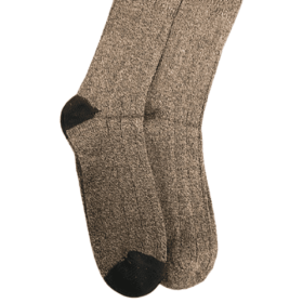 Socks for Big and Tall Men Marled Cotton Socks (2 Pair Packs) (Color: Brown)
