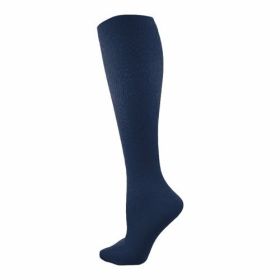 Compression Over-the-Calf Socks - 20-30 mmHg for Women & Men Made in (Color: Navy, size: large)