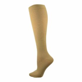 Compression Over-the-Calf Socks - 20-30 mmHg for Women & Men Made in (Color: Khaki, size: X-Large)