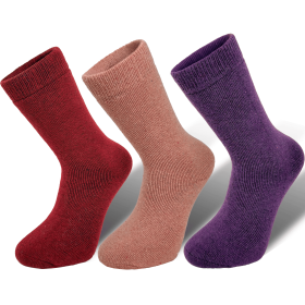 3 Pairs Women Thermal Lambswool Socks (Style: Style 1, Shoe Size: 5-7)