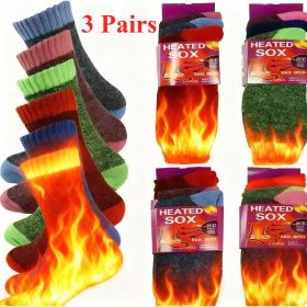3/6Pairs of Women's Winter Warm Work Thick Boots Socks Home Indoor Socks, Christmas and New Year Gifts (Quantity: 3 Pairs)