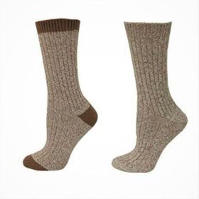 Women's Crew Socks for Hiking, Biking, Camping in Cotton (Color: Brown)