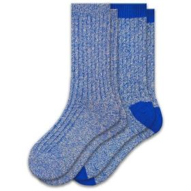 Women's Crew Socks for Hiking, Biking, Camping in Cotton (Color: Blue)