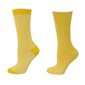 Women's Crew Socks for Hiking, Biking, Camping in Cotton (Color: Apricot)