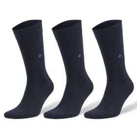 Bamboo Dress Socks for Men Classic Men's Business Casual Dress Socks 3 Pairs (Color: Dark Blue)