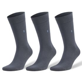 Bamboo Dress Socks for Men Classic Men's Business Casual Dress Socks 3 Pairs (Color: Smoked)
