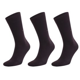 Bamboo Dress Socks for Men Classic Men's Business Casual Dress Socks 3 Pairs (Color: Brown)