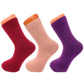 Women Thermal Winter Socks Soft and Cozy Thick Casual Crew Wool Socks 3 Pairs (Style: Style 1)